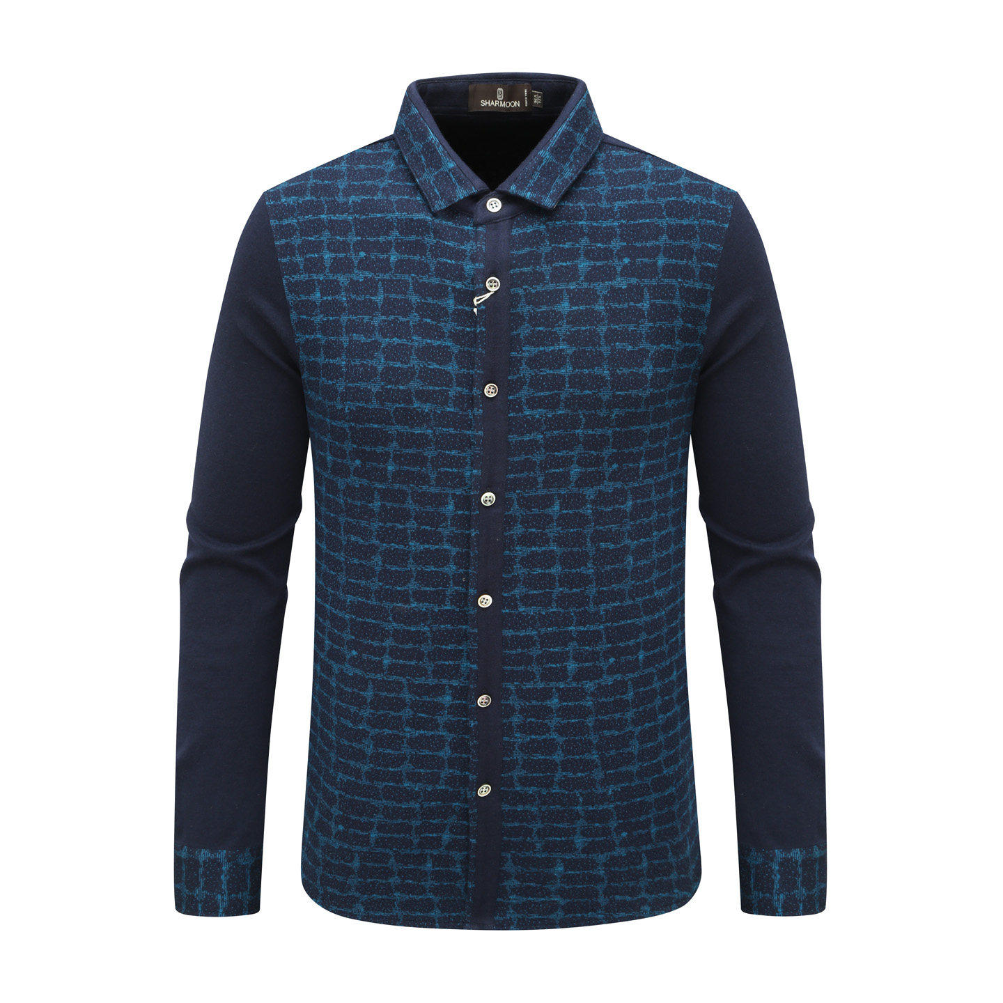 XM508夏断码清仓春秋款中年男士商务休闲翻领羊毛桑蚕丝长袖T恤衫