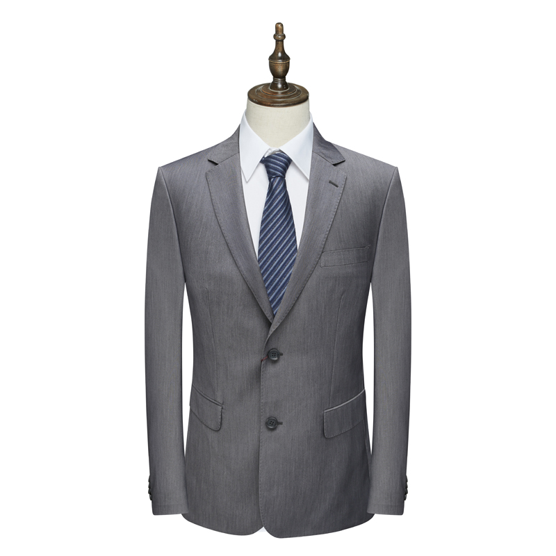 45％羊毛西装灰色两粒扣职业装