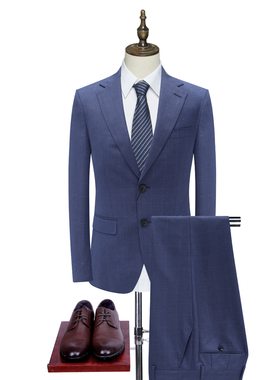 DL4帝换季断码清仓男士职业正装蓝色150`S羊毛意大利面料套装西装