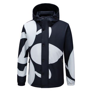 休闲百搭黑白拼色连帽薄棉夹克衫 时尚 清仓秋冬男士 H1167卡尔断码