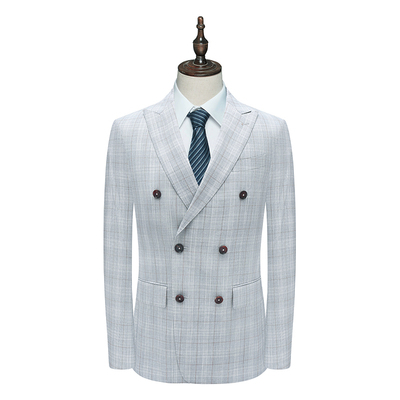 59.7％绵羊毛双排扣西装