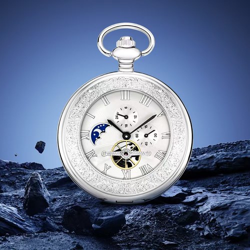 罗马字面做旧新款翻盖机械怀表