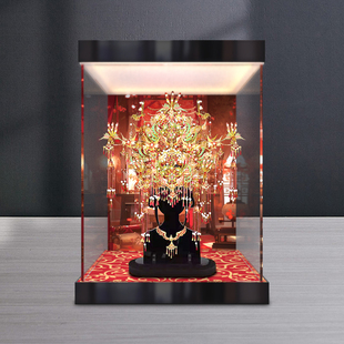 灯箱高透明展示盒 适用拼酷山海经十二凤仪冠3D立体拼图模型积木