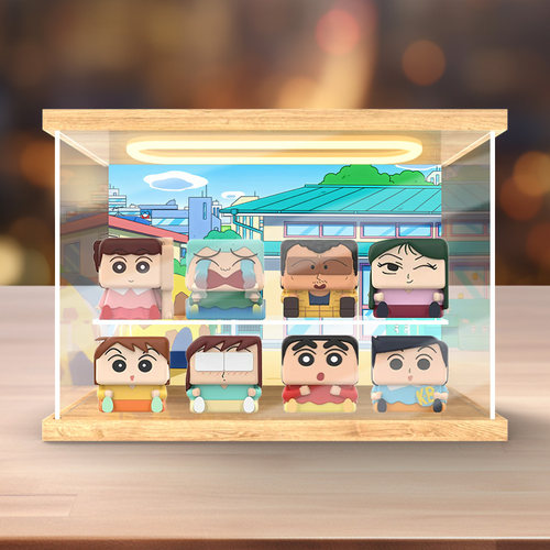 川帝适用于泡泡玛特蜡笔小新POP CUBE系列手办盲盒亚克力展示盒