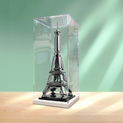 展示盒适用乐高21019埃菲尔铁塔 积木模型透明收纳盒亚克力防尘罩