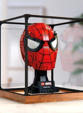 亚克力展示盒适用le高76285蜘蛛侠面具漫威复仇者系列模型一体罩