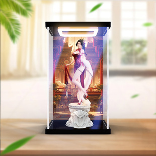 亚克力灯光展示盒适用BearPanda 不知火舞 摆件手办收纳盒防尘