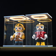 带灯亚克力可开门展示盒乐高手办盲盒高达模型收纳防尘罩多尺寸