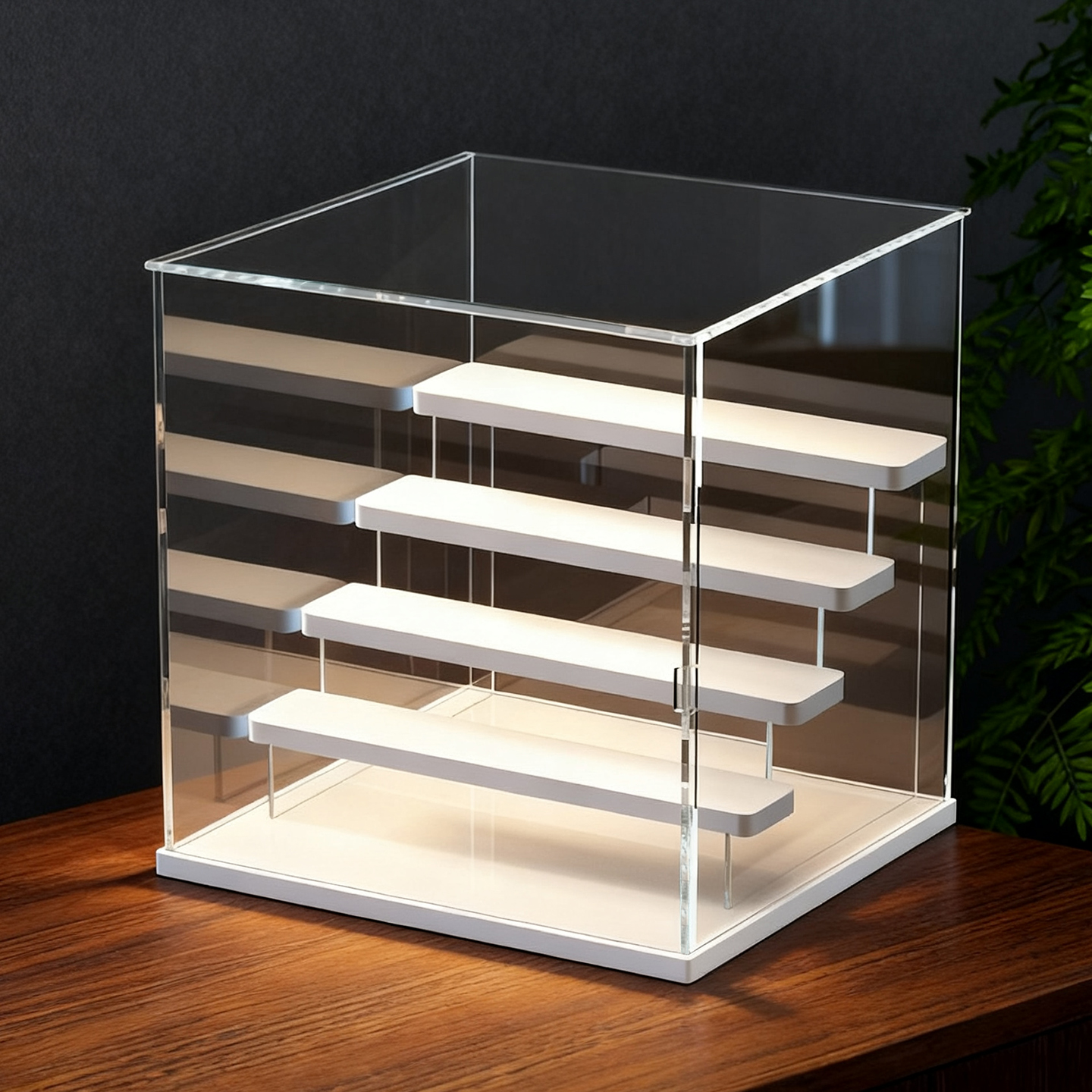 展示架手办模型立牌娃盒泡泡玛特公仔防尘摆放架子展示盒盲盒收纳