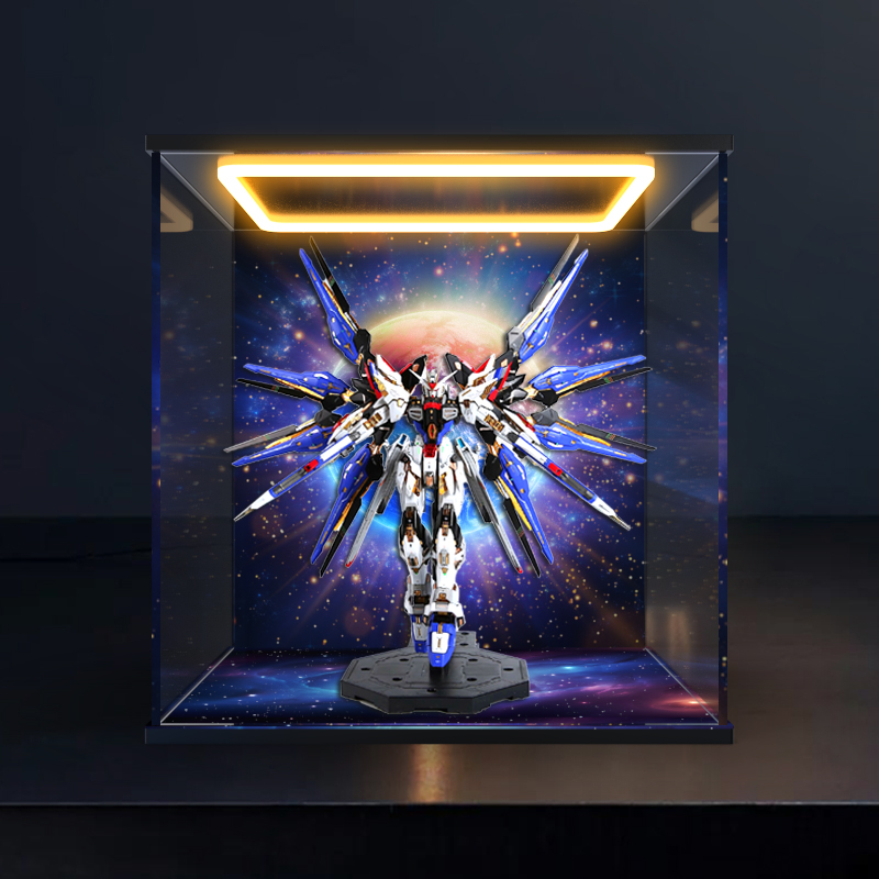 防尘罩回型灯展示盒适用 万代 MGEX 强袭自由 突击自由 高达SEED