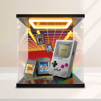 高清展示盒适用超级马力欧72046GameBoy游戏机拼装积木回灯防尘罩