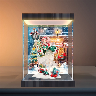 灯箱款亚克力展示盒 适用明日方舟 澄闪 喜夜侍者手办模型防尘罩