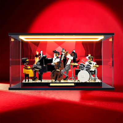 灯光回灯型亚克力展示盒 适用le高21334爵士乐队积木模型玩具收纳