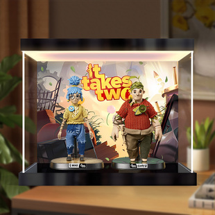 适用共鸣gong 双人成行 潮玩公仔手办模型防尘罩亚克力灯箱展示盒