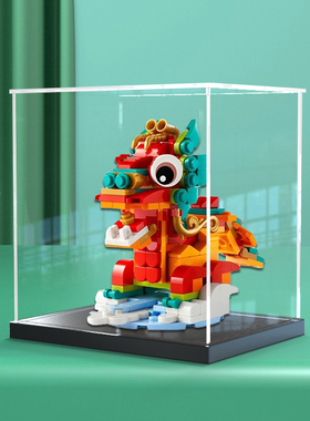 亚克力展示盒适用高达LEGO 40611新春限定生肖方头龙积木防尘罩子