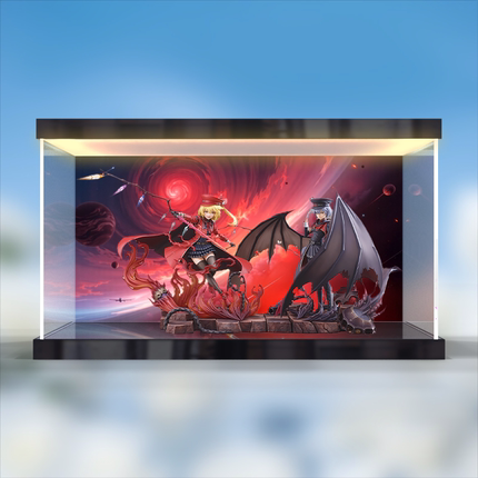 灯箱展示盒适用东方project 芙兰朵露斯卡雷特双人军装手办防尘罩