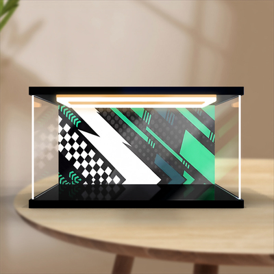 川帝适用77256回到未来时光机超级赛车积木模型防尘亚克力展示盒