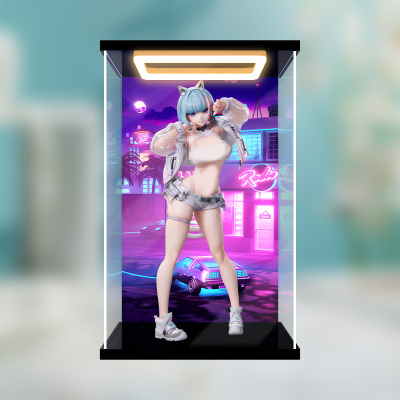 川帝适用 bibiButtons 近未来猫又MIU 手办模型 回型灯展示盒