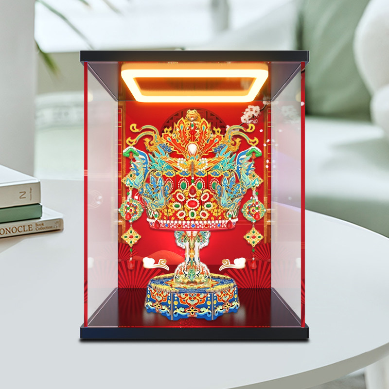 展示盒适用同趣有凤来仪八音盒凤冠积木新婚礼物亚克力防尘收纳架