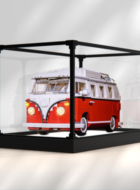 合金框防尘罩适用le高10220大众T1亚克力积木野营车展示盒模型罩