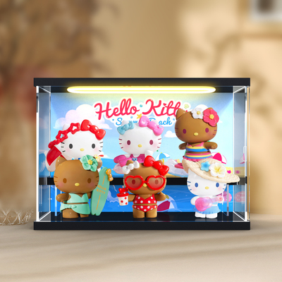川帝适用TOPTOY三丽鸥Hello Kitty夏日海滩系列手办灯光展示盒