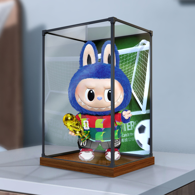 川帝适用泡泡玛特拉布布 × FIFA足球世界杯搪胶公仔高清展示柜