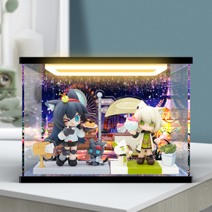 适用明日方舟 来份甜点Q版系列 煌&凯尔希手办防尘罩回型灯展示盒