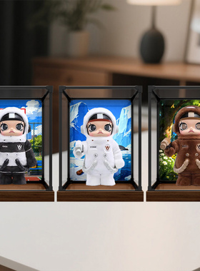 展示盒适用于泡泡玛特MOLLY咱们裸熊熊猫白熊棕熊400手办收纳防尘