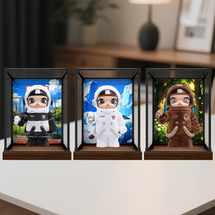 展示盒适用于泡泡玛特MOLLY咱们裸熊熊猫白熊棕熊400手办收纳防尘