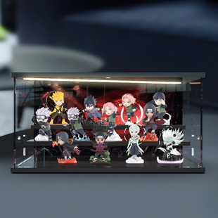 适用POPMART泡泡玛特灯光展示盒 火影忍者忍界大战系列手办防尘罩