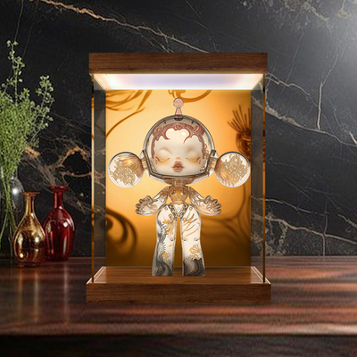 适用泡泡玛特MEGA α SKULLPANDA 400% 邬建安九重天亚克力展示盒