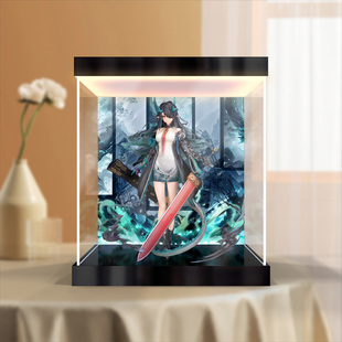 川帝适用明日方舟 夕 手办模型潮玩防尘罩亚克力主题灯箱款展示柜