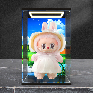 适用MOKOKO 搪胶公仔 春日花花 亚克力防尘罩子回灯高清展示盒