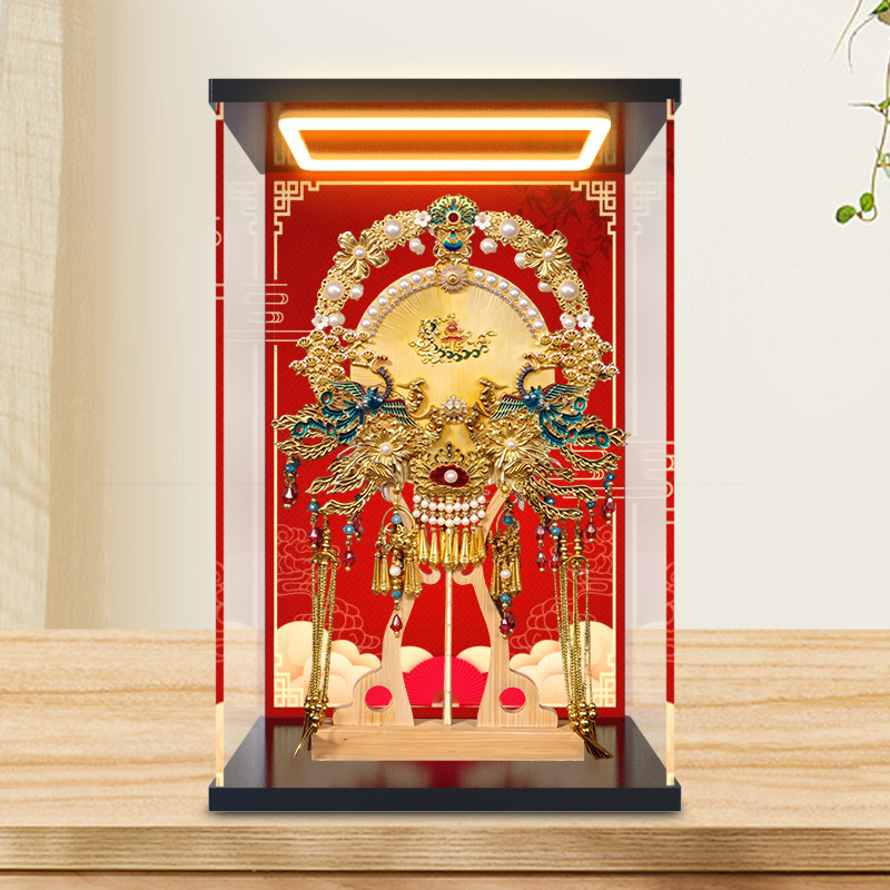 透明高清 展示盒适用中国非遗团扇diy手工新婚礼物送新娘喜扇成品