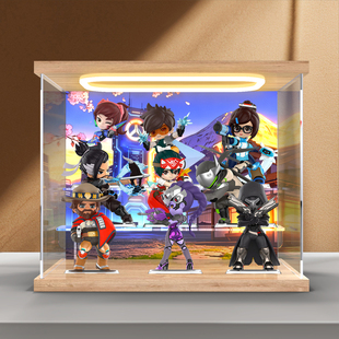 川帝适用泡泡玛特守望先锋 全场系列手办盲盒亚克力灯光展示盒