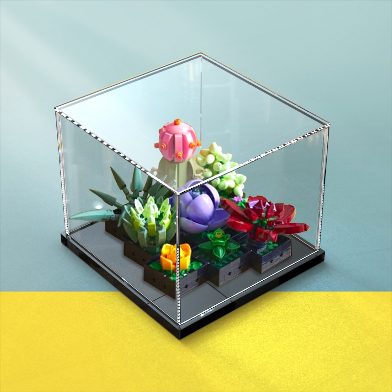 川帝亚克力展示盒乐高10309多肉植物积木模型防尘罩子玩具透明盒