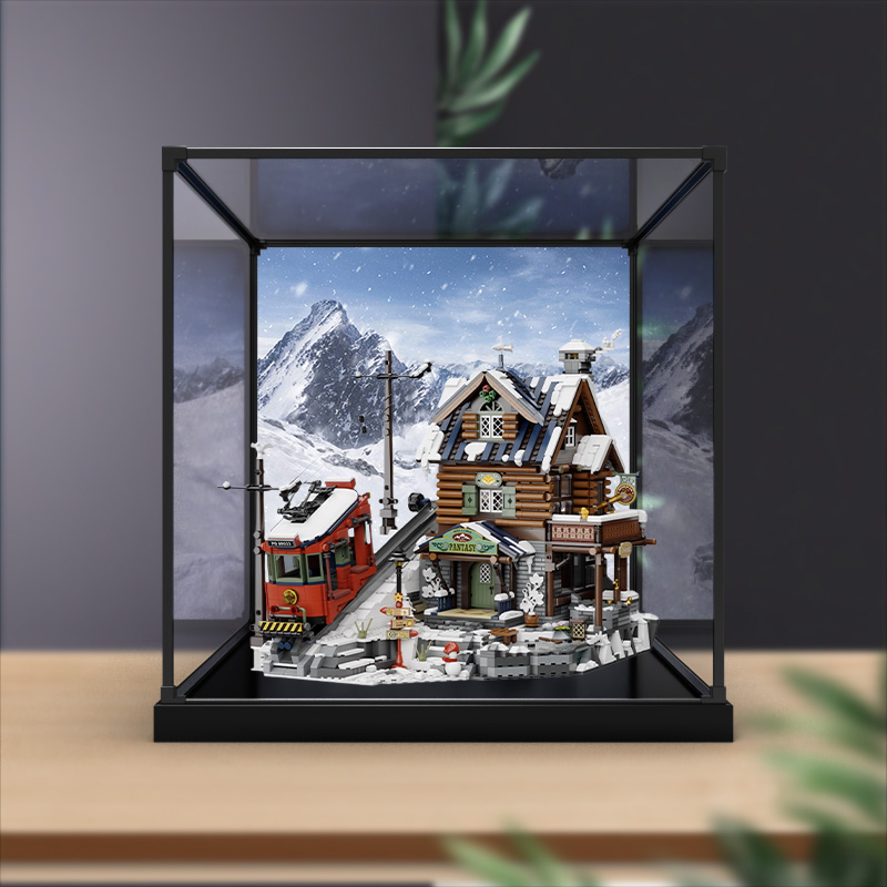 合金框架展示盒适用拼奇山顶旅馆玩具街景建筑模型拼插积木亚克力