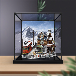 合金框架展示盒适用拼奇山顶旅馆玩具街景建筑模型拼插积木亚克力