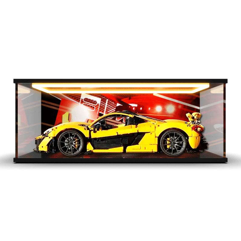 适用高乐42172迈凯伦P1积木玩具收纳盒模型罩防尘盒亚克力展示盒