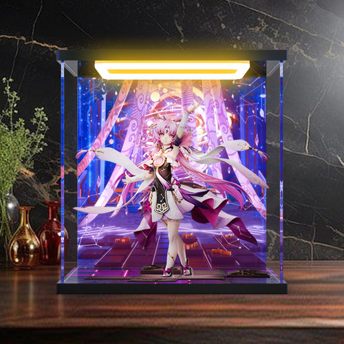 高清亚克力展示盒适用绷坏:星穷铁道 符玄1/7手办灯光收纳防尘罩