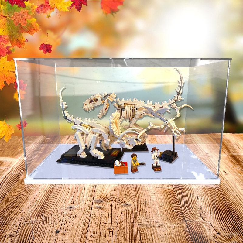 亚克力防尘盒适用乐高21320 恐龙化石 展示模型玩具透明