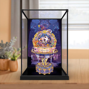 亚克力透明展示盒适用于八音盒魔法师的演出拼装玩具积木防尘罩