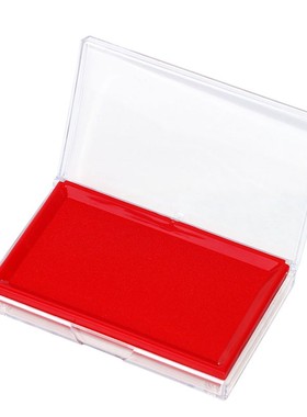 得力长方形大号快干红色印台9864办公财务速干大印章印泥办公用品