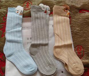 宝宝袜子夏季 新生婴儿长筒袜过膝防蚊春秋纯棉不勒儿童长腿袜 薄款
