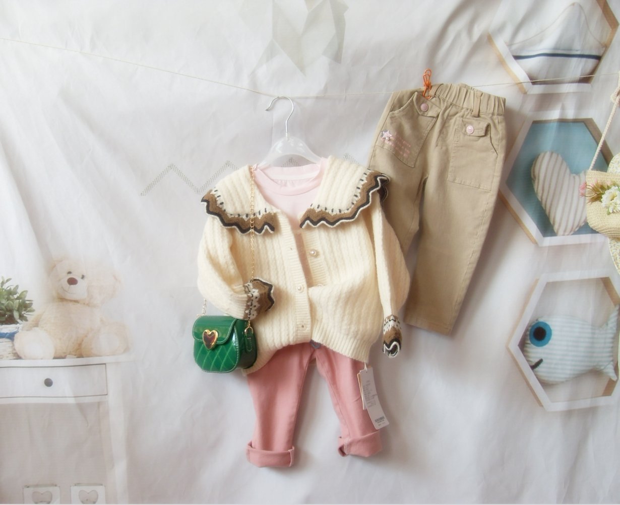 女小童长裤春秋款婴幼儿童纯棉休闲运动裤子弹力星星小脚裤包邮