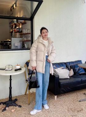 90白鹅绒2025冬季新款puff泡芙面包宽松时尚休闲连帽加厚羽绒服女