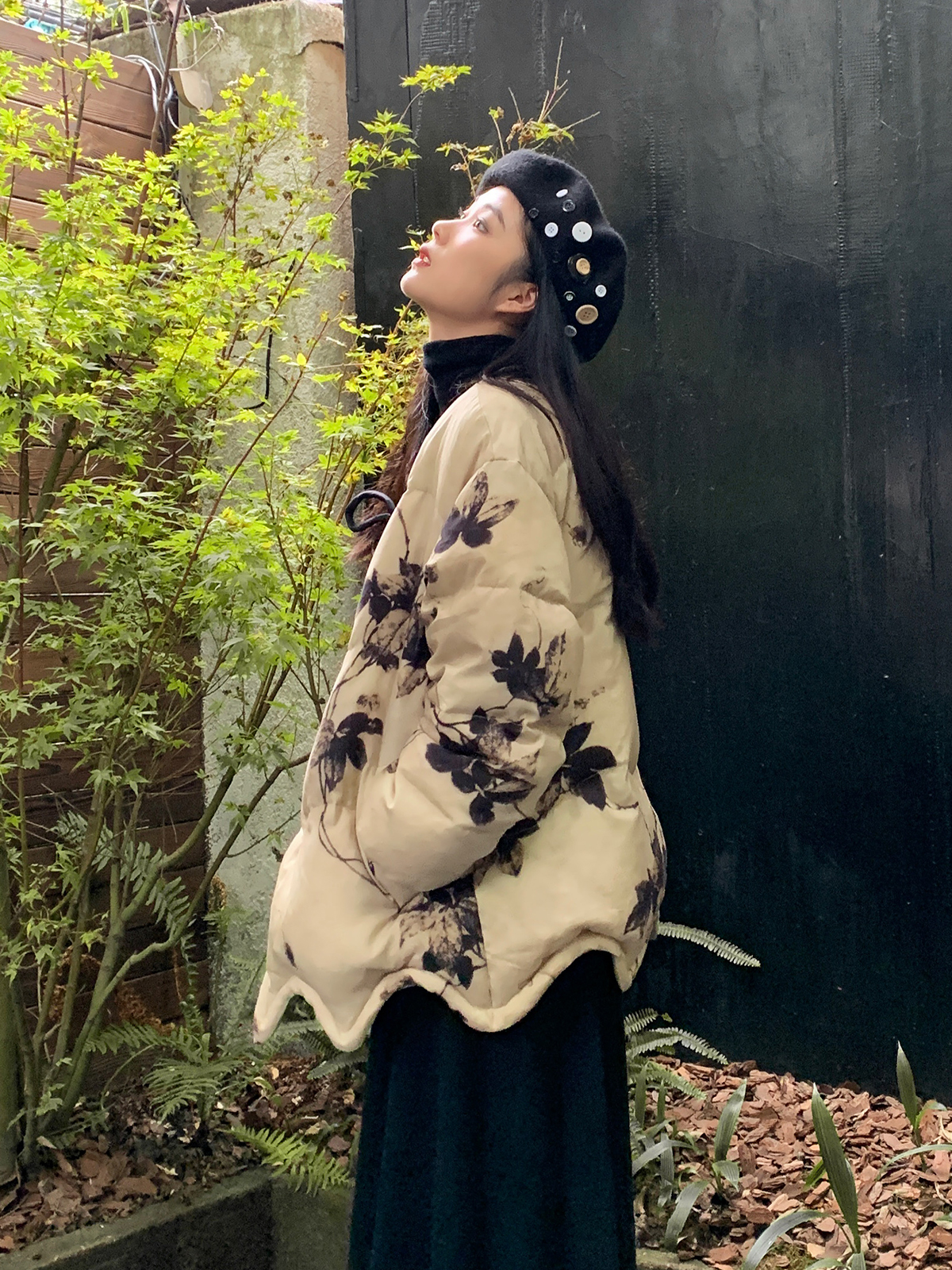 羽绒服短款白鸭绒新中式设计感