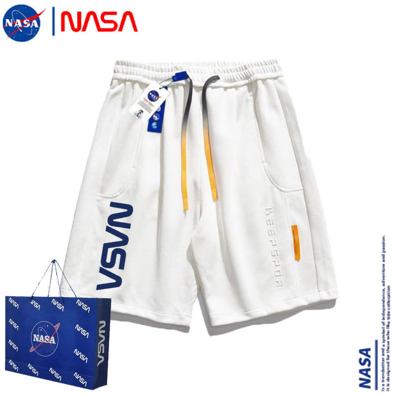 NASA联名彩虹抽绳运动短裤重磅2024夏季男士沙滩ins休闲宽松5
