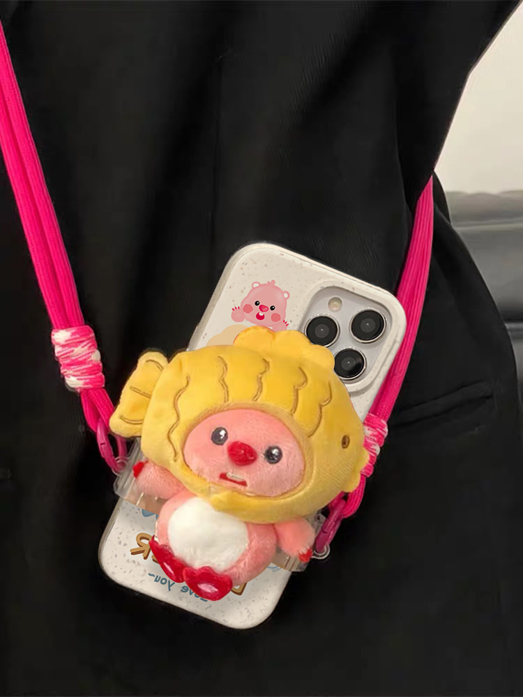 超火可爱海狸背夹公仔可拆卸适用iPhone15苹果14promax手机壳13斜挎挂绳14网红女12pro创意时尚11硅胶防摔XSr