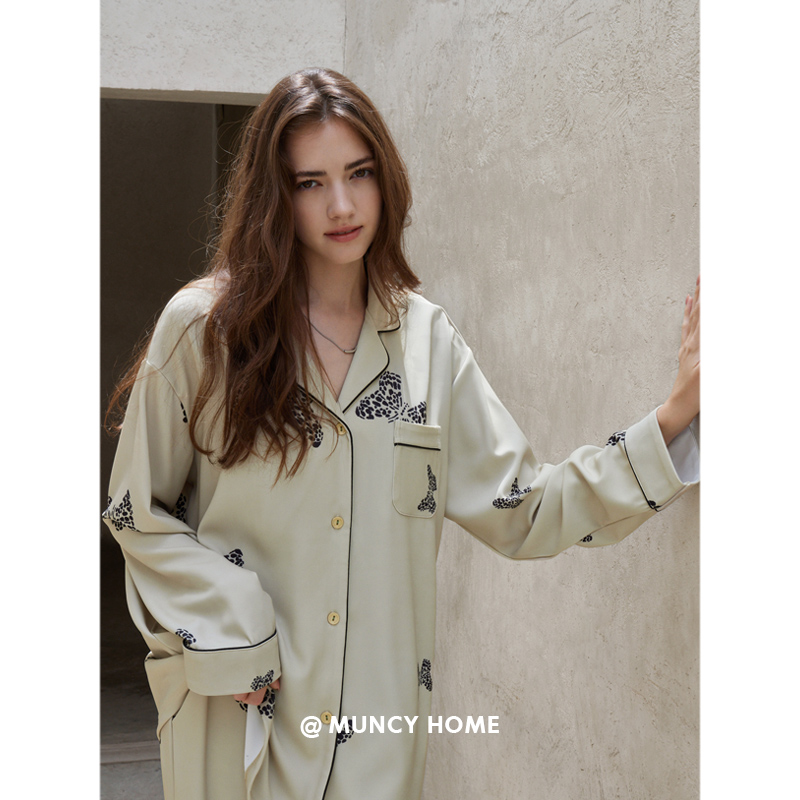 曼系女士针织棉时尚睡衣家居服